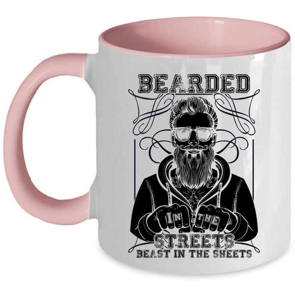Cool Gift For Bearded Men Coffee Mug, Bearded In The Streets Accent Mug