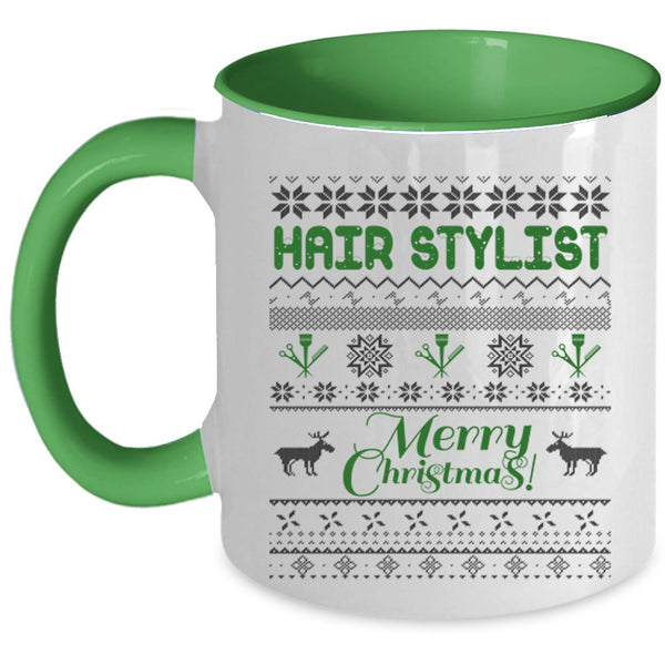 Merry Christmas Coffee Mug, Hair Stylist Accent Mug