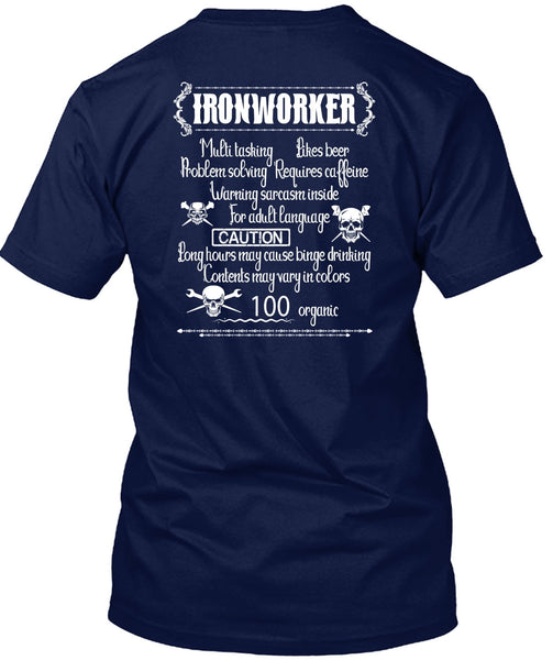 Ironworker Multitasking T Shirt, Likes Beer T Shirt
