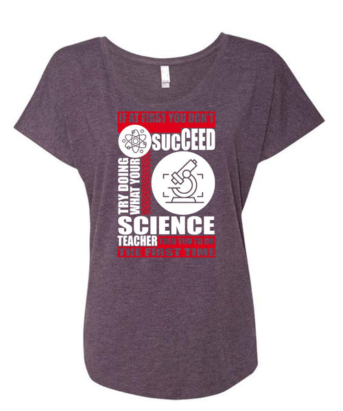 Science Teacher T Shirt, I Love Teacher T Shirt, Cool Shirt (Ladies' Triblend Dolman Sleeve)
