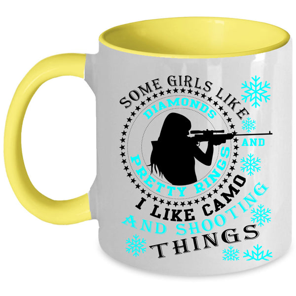 I Like Camo And Shooting Coffee Mug, Some Girls Like Diamonds Accent Mug