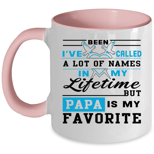 Cool Gift For Dad Coffee Mug, Papa Is My Favorite Name Accent Mug