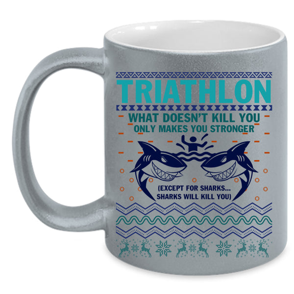 Christmas Gift For Triathlon Coffee Mug, Triathlon Accent Mug