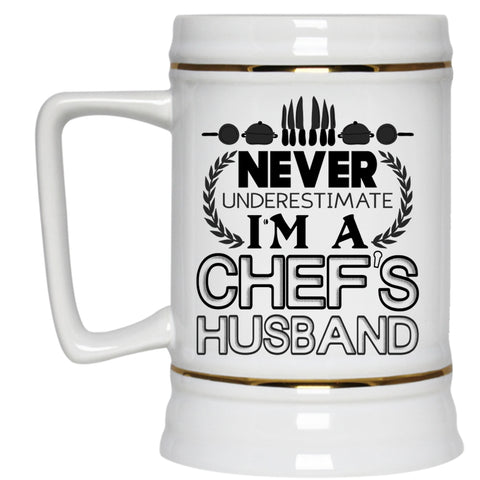 Gift For Wedding Beer Stein 22oz, I'm A Chef's Husband Beer Mug