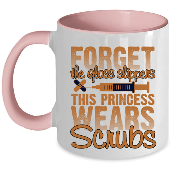 Lovely Nurses Coffee Mug, This Princess Wears Scrubs Accent Mug