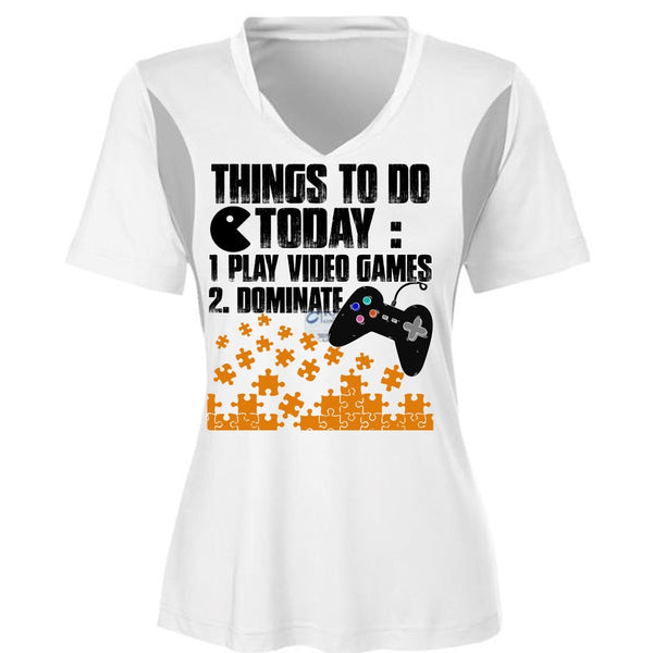 Play Video Games T Shirt, Being A Gamer T Shirt, Cool Shirt (Ladies LS Heather V-Neck)