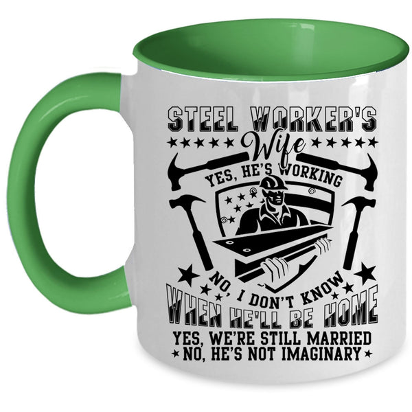 Gift For Wedding Coffee Mug, Steel Worker's Wife Accent Mug