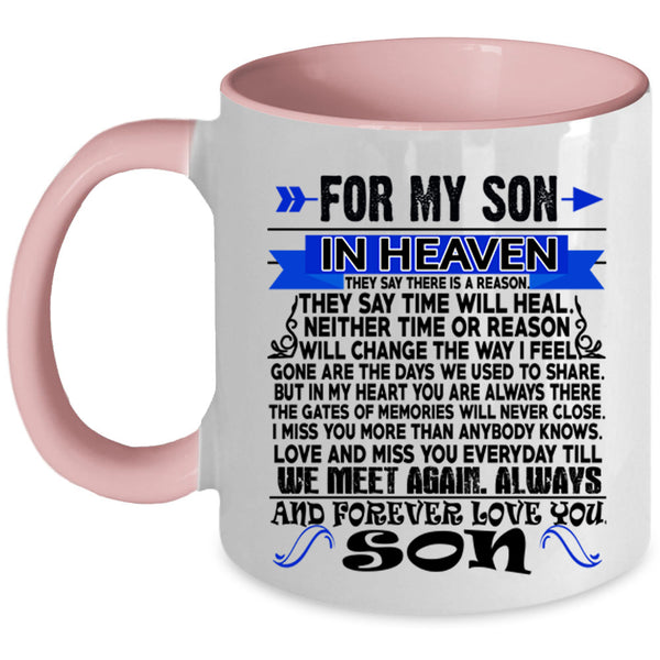 Forever I Love My Son Coffee Mug, For My Son In Heaven Accent Mug