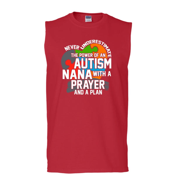 Never Underestimate T Shirt, The Power Of An Autism Nana Tank Top (Men's Cotton Sleeveless)