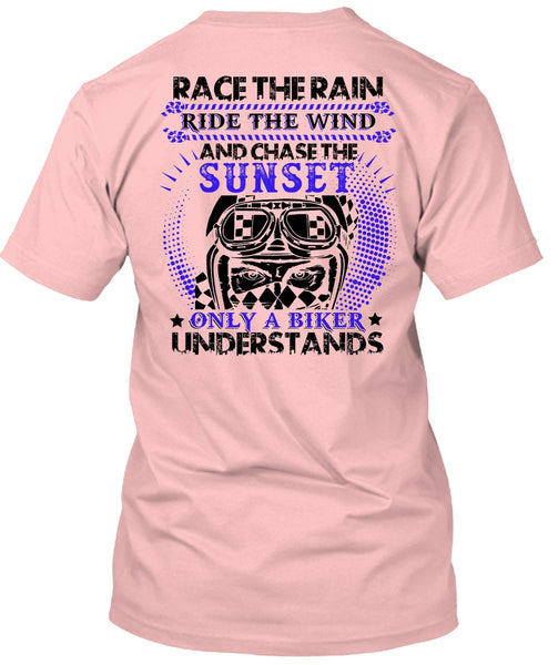 Race The Rain T Shirt, I Love Biker T Shirt