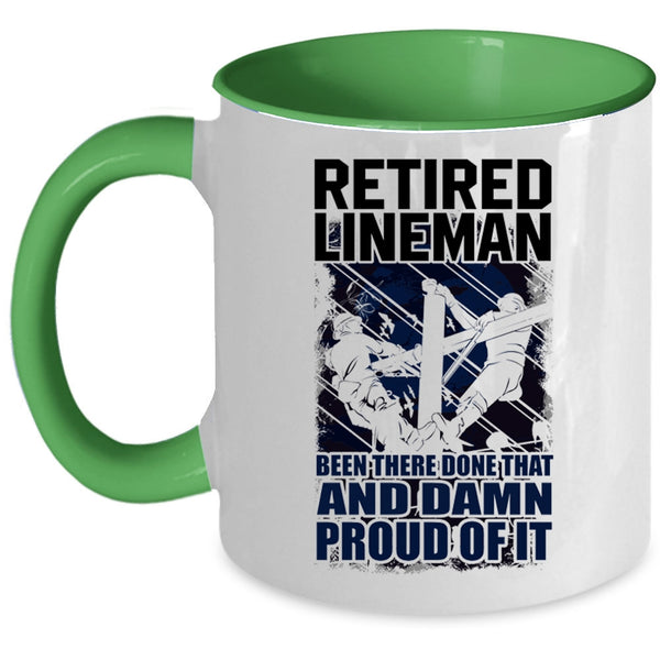 Cool Retirement Coffee Mug, Retired Lineman Accent Mug