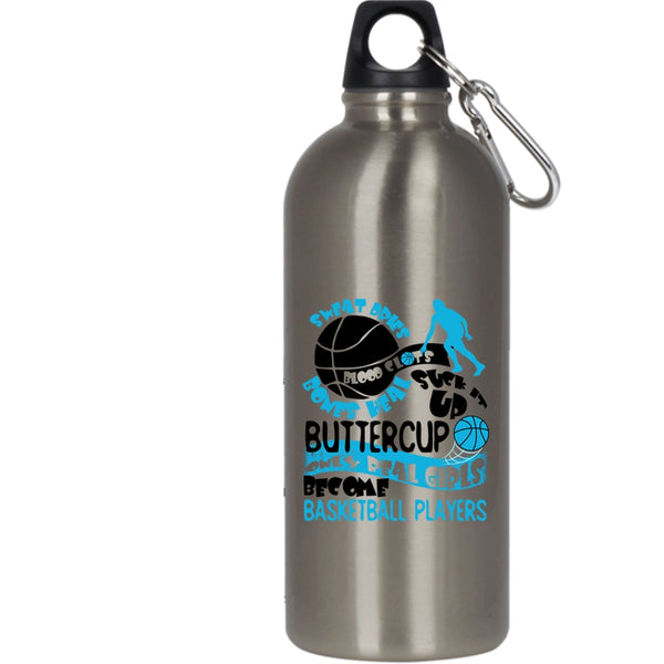 Only Real Girls Become Basketball Players 20 oz Stainless Steel Bottle,Cute Girls Outdoor Sports Water Bottle