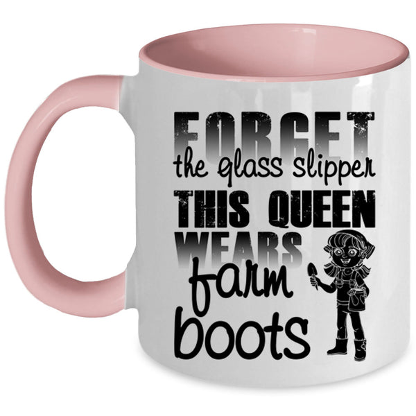 Beautiful Lady Coffee Mug, This Queen Wears Farm Boots Accent Mug