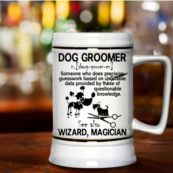 Awesome Dog Groomer Beer Stein 22oz, Dog Groomer Beer Mug