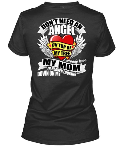 A black t-shirt with the shopify logo