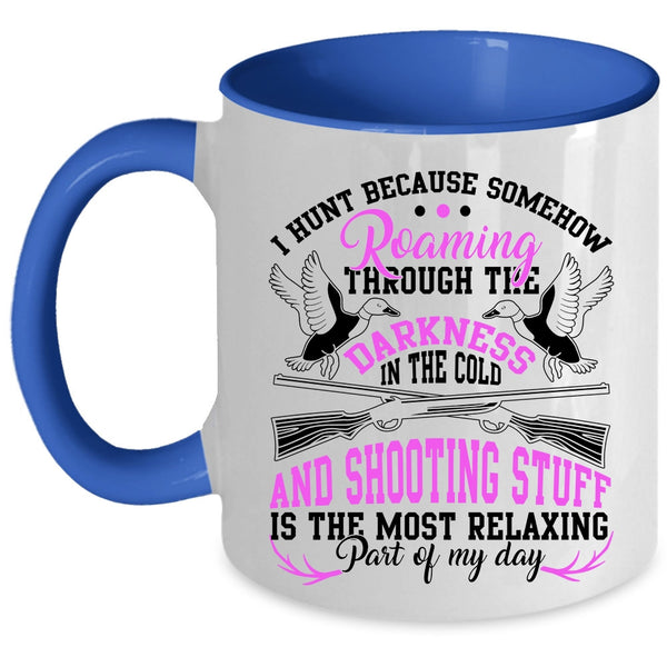 Funny Turkey Hunting Coffee Mug, I Hunt Accent Mug