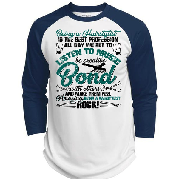 Being A Hair Stylist Is The Best Profession T Shirt, I Love Hair Stylist T Shirt, Awesome T-Shirts  (Polyester Game Baseball Jersey)