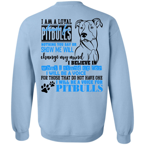 I Love Dog T Shirt, I Will Be A Voice For Pit Bulls Sweatshirt