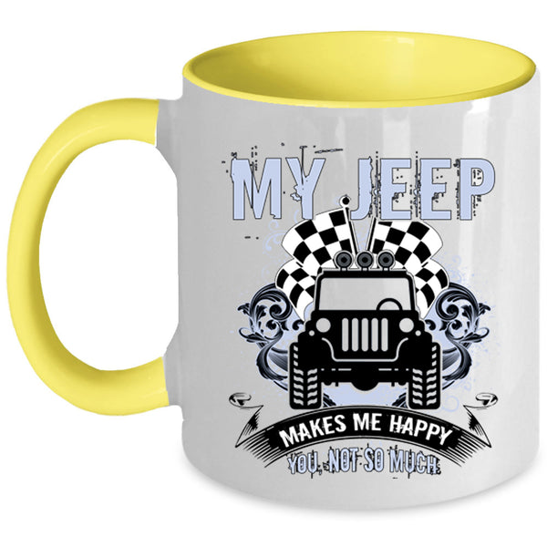 My Jeep Coffee Mug, My Jeep Makes Me Happy Accent Mug