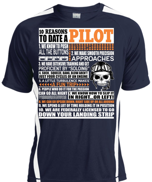 10 Reasons To Date A Pilot T Shirt, Down Your Landing Strip T Shirt, Cool Shirt