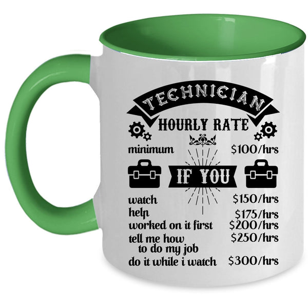 Awesome Technician Coffee Mug, Technician Hourly Rate Accent Mug