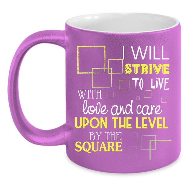 I Will Strive To Live With Love And Care Coffee Mug, Cool Couple Coffee Cup