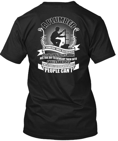 A black t-shirt with the shopify logo