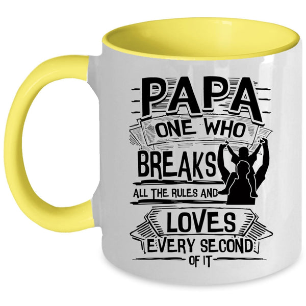 All The Rules And Loves Every Second Coffee Mug, Papa Accent Mug
