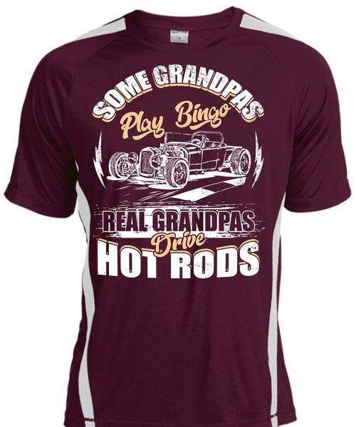 Real Grandpas Drive Hot Rod T Shirt, Grandpas Play Bingo T Shirt, Cool Shirt