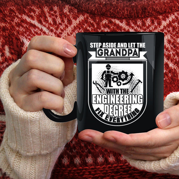 Grandpa With The Engineering Degree Coffee Mug, Grandfather Coffee Cup