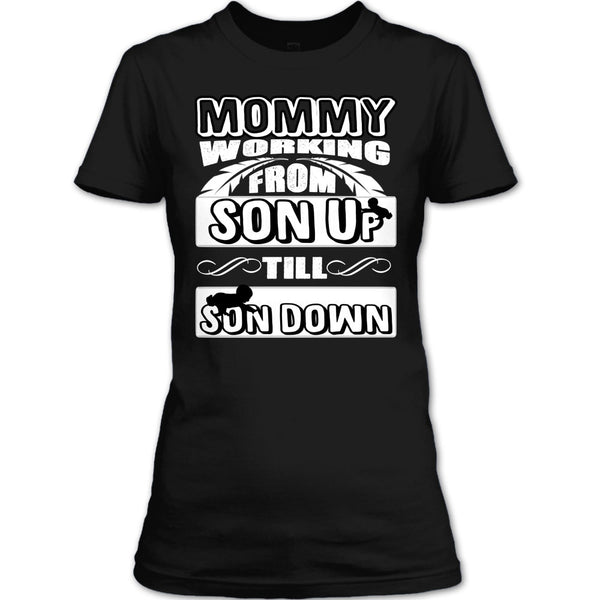 A black t-shirt with the shopify logo