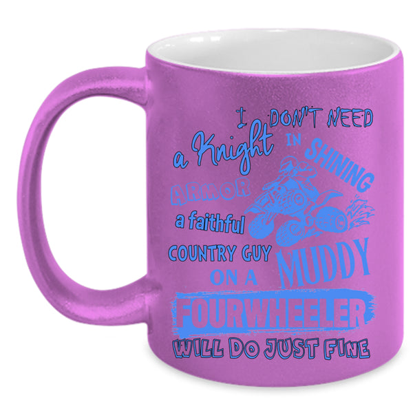Country Guy Coffee Mug, Country Guy On A Muddy Fourwheeler Accent Mug
