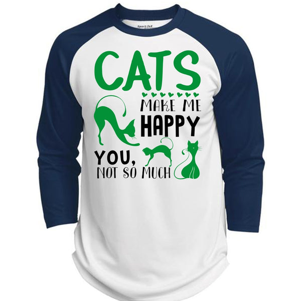 Cats Make Me Happy T Shirt, I Love Cat T Shirt, Favorite T Shirt  (Polyester Game Baseball Jersey)