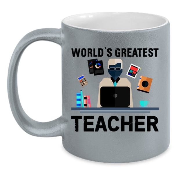 Best Teacher Ever Coffee Mug, World's Greatest Teacher Accent Mug