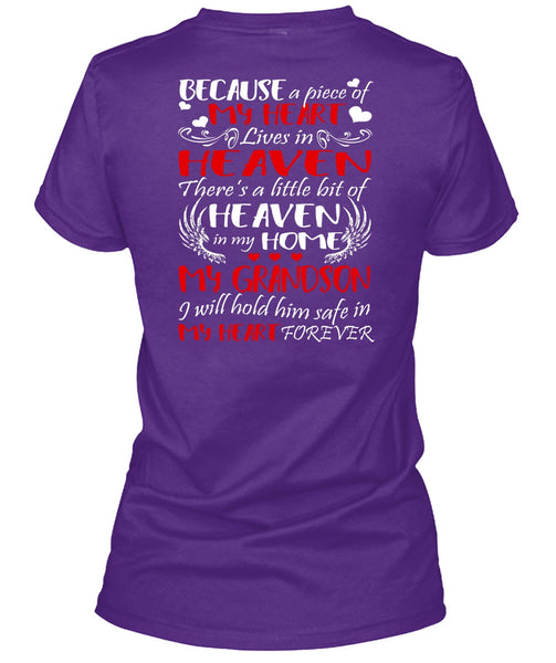 Heaven In My Home My Grandson T Shirt, My Heart Lives In Heaven T Shirt