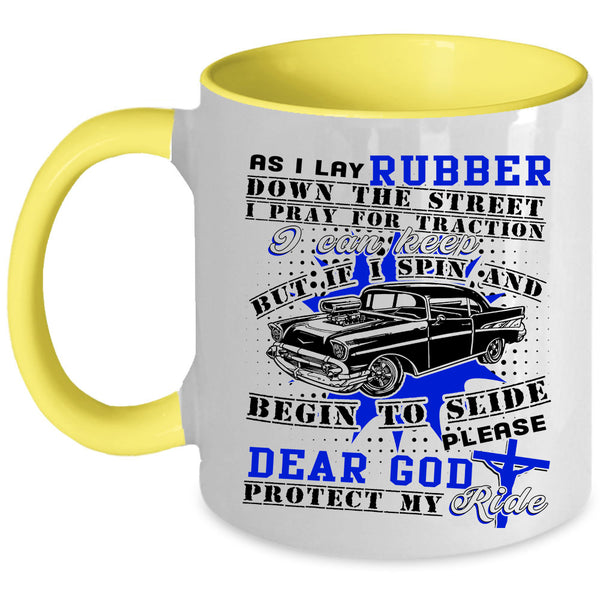 Awesome Riding Coffee Mug, Dear God Protect My Ride Accent Mug