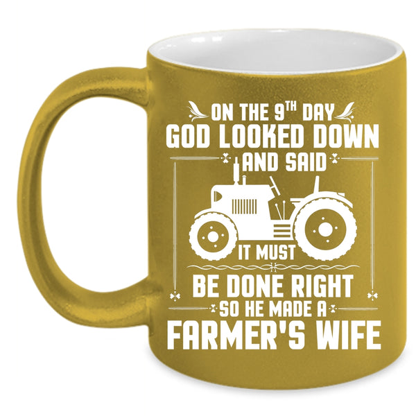 God Made A Farmer's Wife Coffee Mug, Cool Married Coffee Cup