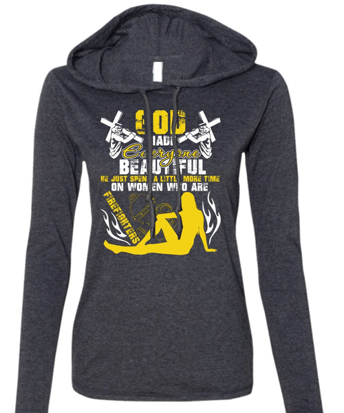 Women Who Are Firefighters T Shirt, Being A Firefighter T Shirt (Anvil Ladies Ringspun Hooded)