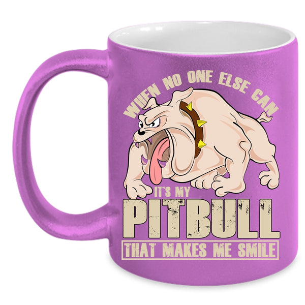 My Pitbull Makes Me Smile Coffee Mug, Cute Pitbull Owner Coffee Cup
