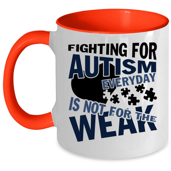Cute Autism Child Coffee Mug, Fighting For Autism Everyday Accent Mug