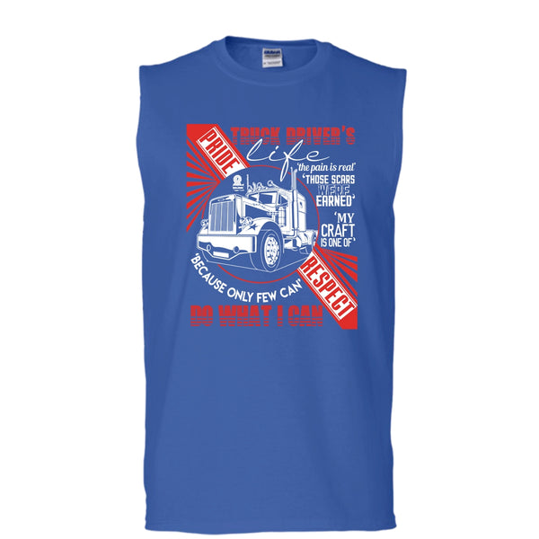 Truck Driver's Life T Shirt, The Pain Is Real Tank Top (Men's Cotton Sleeveless)