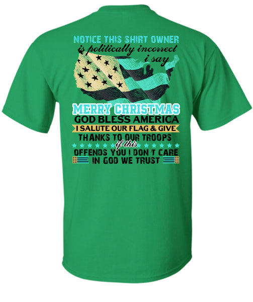 I Say Merry Christmas T Shirt, I Love Veteran T Shirt