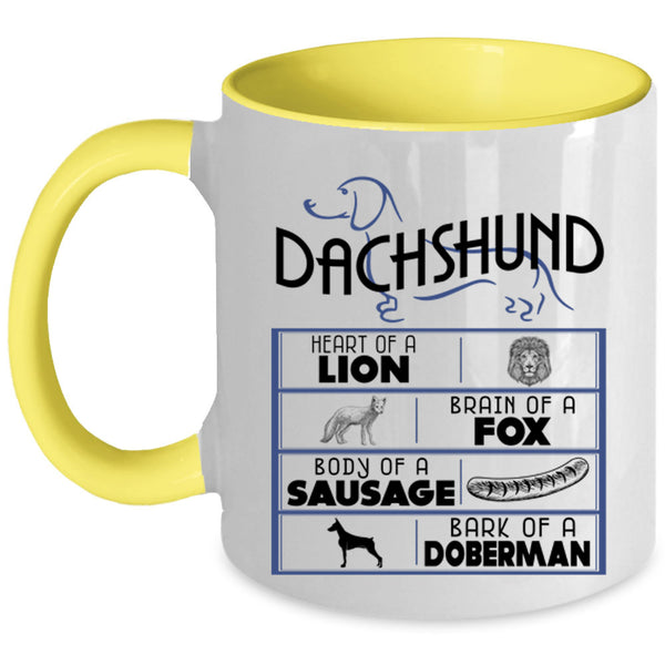 Body Of A Sausage Coffee Mug, Dachshund Accent Mug