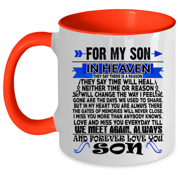 Forever I Love My Son Coffee Mug, For My Son In Heaven Accent Mug