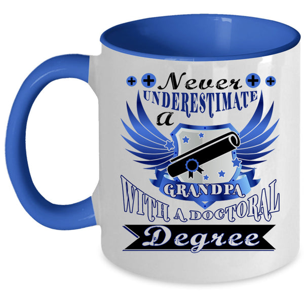 Old Doctor Coffee Mug, Grandpa With A Doctoral Degree Accent Mug