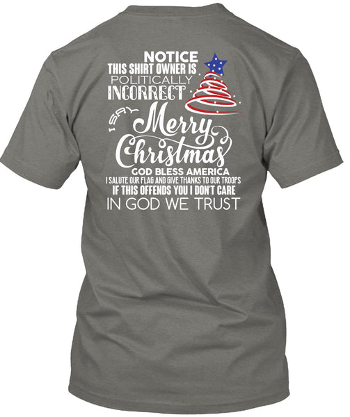 Merry Christmas T Shirt, God Bless America T Shirt