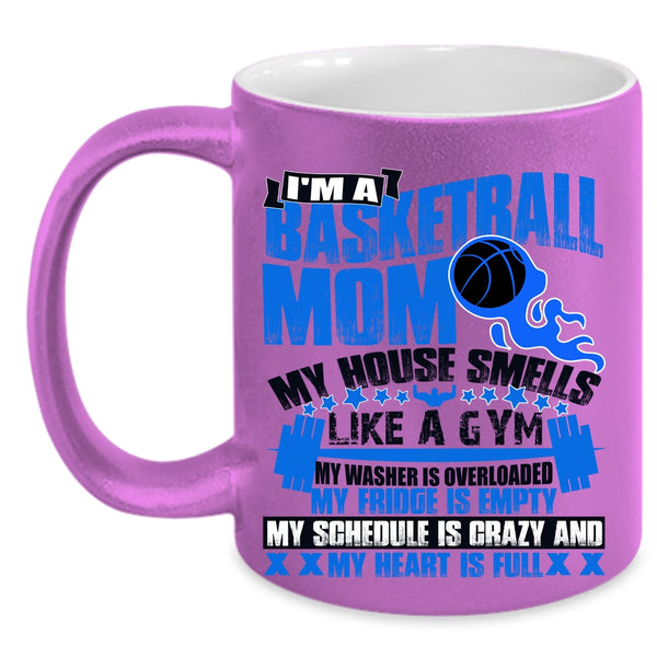 Cool Gift For Mom Coffee Mug, I'm A Basketball Mom Accent Mug