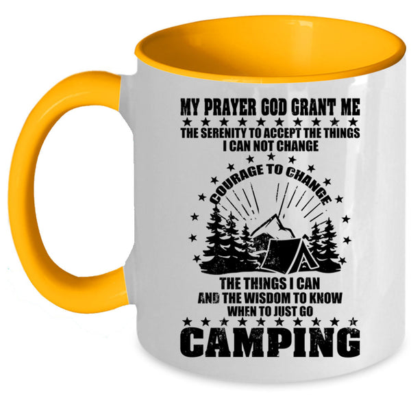 Outdoor Activity Coffee Mug, Just Go Camping Accent Mug