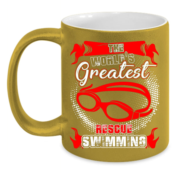 The World's Greatest Rescue Swimming Coffee Mug, Funny Swimming Coffee Cup