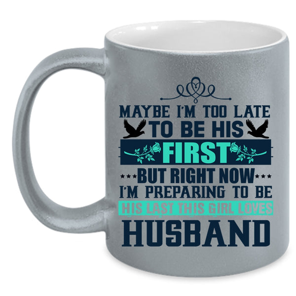 Cute Wedding Coffee Mug, This Girl Loves Husband Accent Mug